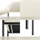 image 5 of Armchair Doe - durable fabric, black powder-coated legs, 120 kg load, 58 x 62 x 85 cm | White | velvet look off-white | 6