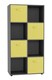 image 1 of 8-Cube Shelving Unit With Non Woven Inserts | Grey | Grey & Yellow | 1