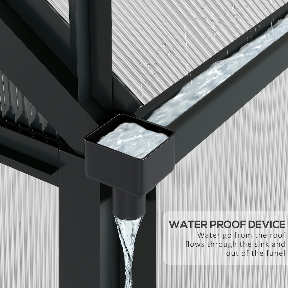 image 1 of Outsunny 6x10ft Walk-In Polycarbonate Greenhouse Plant Grow Galvanized Aluminium