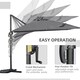 image 3 of Outsunny 2.7 x 2.7 m Cantilever Parasol Garden Umbrella w/ Cross Base Dark Grey