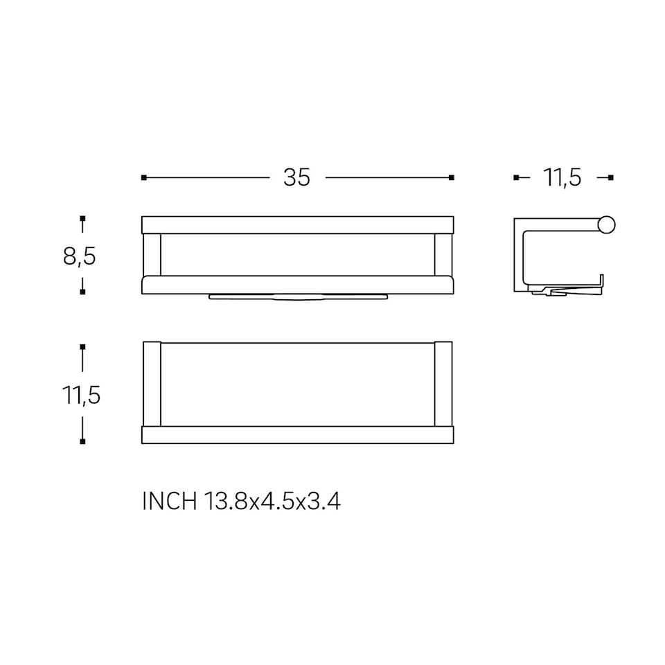image 1 of COSMIC Bathroom Shelf, Organizer, Matt Silver and Black, Architect S+ Collection
