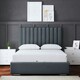 image 2 of Evangeline Divan Bed with Upholstered Headboard - Grey (Steel) - Super King / 6ft