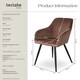 image 6 of Dining Chair Marilyn - with armrests, padded, velvet look, black steel legs | Brown | brown/black | 1