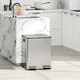 image 7 of HOMCOM 2 x 20L Dual Kitchen Bin Pedal Bin for Recycling and Waste Gold | 40L