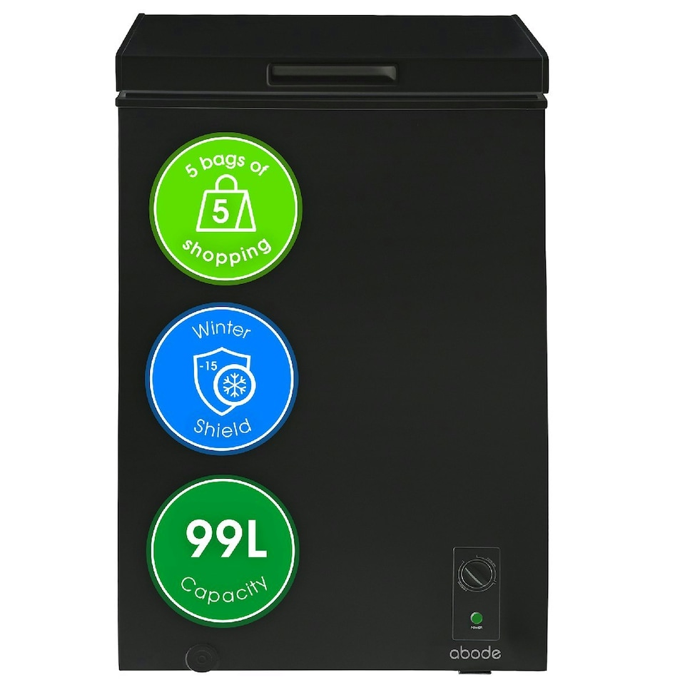 image 1 of Abode A99CF0E1B Chest Freezer 99L Black Suitable for Garages & Outbuildings Black