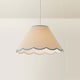 image 4 of ValueLights Florie Natural Large Taper Lamp Shade Scallop Blue Trim & Bulb | Blue