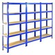 image 3 of Monster Racking T-Rax Heavy Duty Shelving Units, Blue, 75cm W, 30cm D, Set of 6 Blue