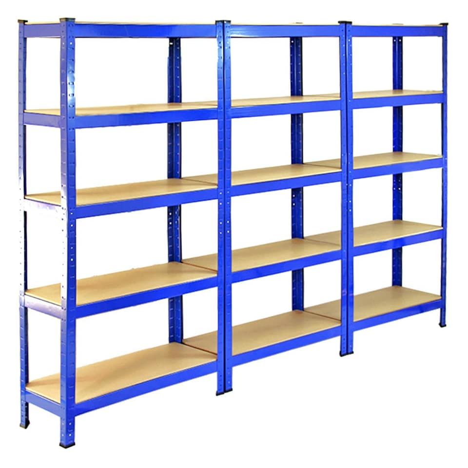 image 1 of Monster Racking T-Rax Heavy Duty Shelving Units, Blue, 75cm W, 30cm D, Set of 6 Blue