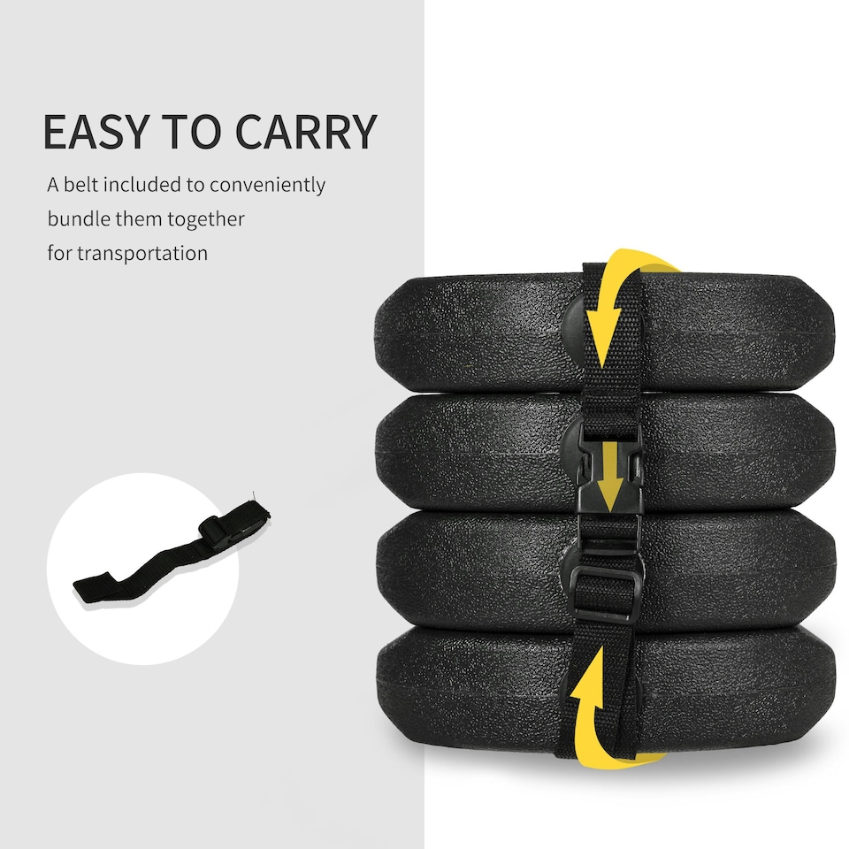 image 1 of Outsunny Gazebo Weights Set of 4 with Reinforce Pins, Total 12KG