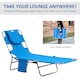 image 6 of Outsunny Sun Lounger with Reading Hole, Folding Garden Lounger, Blue