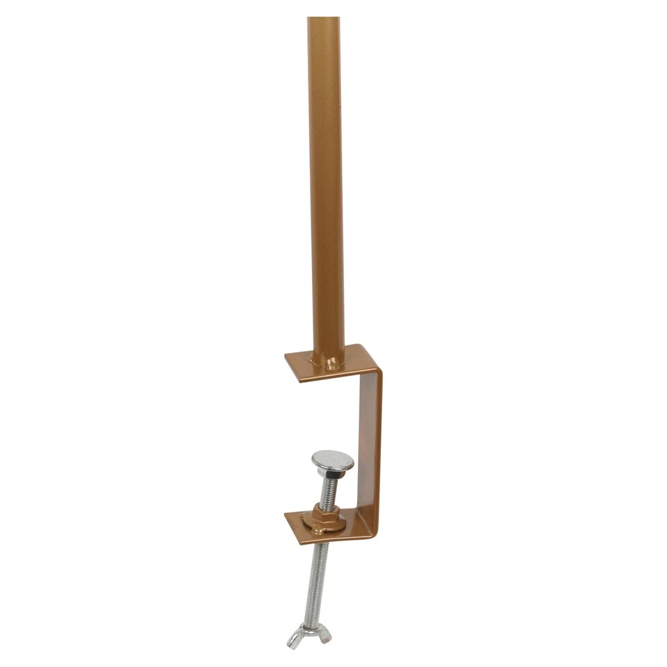 image 1 of Gold Metal Table Clamp Pole Hook Rail Stand Garden Lantern Hanger Party Rod | Gold | Set of 2