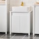 image 3 of SoBuy Compact Under Sink Cabinet with Adjustable Shelf, White, 23.6x13.4x25.8 inches, 14.3 kg - BZR101-W