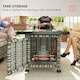 image 4 of Outsunny 5 PCs Rattan Garden Furniture Set with Gas Fire Pit Table, Brown