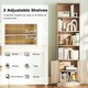 image 5 of COSTWAY 6-Tier Bookshelf Bookcase w/4 Open Cubes Oak Brown