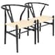 image 1 of Nicholas Winter Beech Wooden Scandi Danish Style Dining Chairs - Black - Set of 2 - Solid Wood Chair Armchair Dining Chair Club Chair Side Chair Black