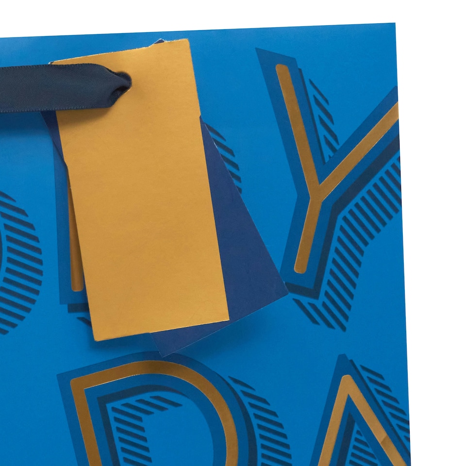 image 1 of Blue Happy Birthday Text Large Gift Bag - Pack of 3