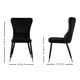 image 7 of Set of 4 New York Modern Velvet Dining Chairs with High Back, Black Metal Legs Black | Gold End Tips