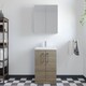 image 2 of Balterley Level Compact Bathroom Cloakroom Vanity Basin Unit with Ceramic Basin, Handles, Mid Oak | Brown | Grey Vicenza Oak | 840 x 510 x 360mm