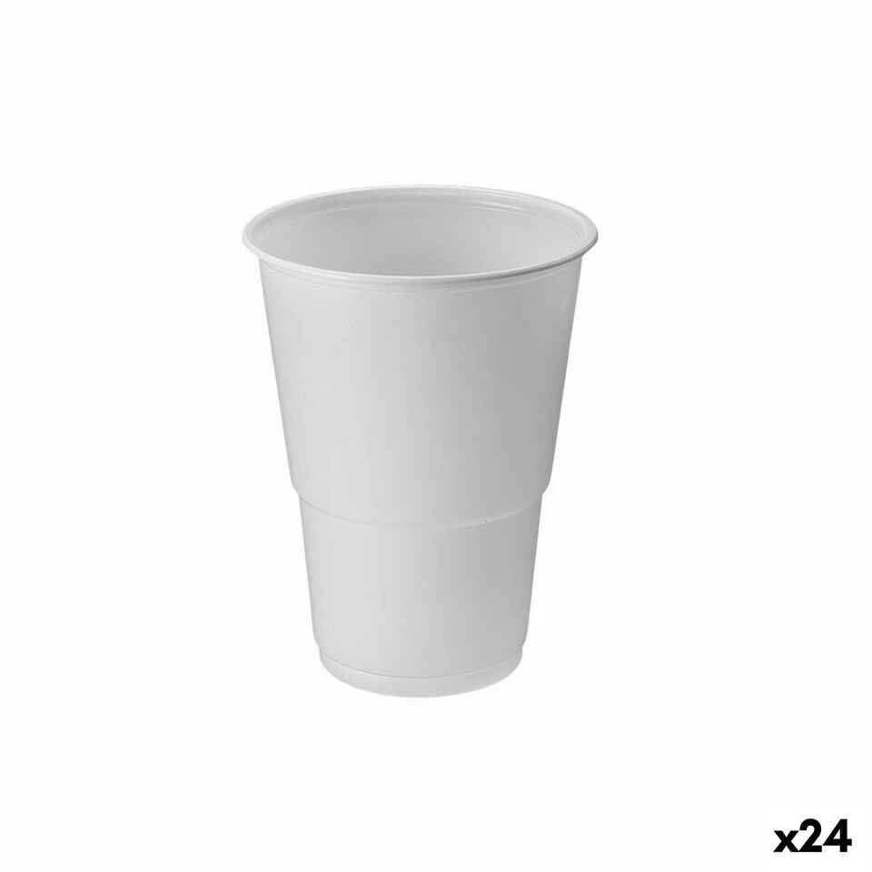 image 1 of Set of reusable glasses Algon Plastic White 15 Pieces 330 ml (24 Units) N/A