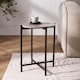 image 2 of OHS Round Side Table Coffee End Tables Nightstand with Metal Frame | Bronze | Natural