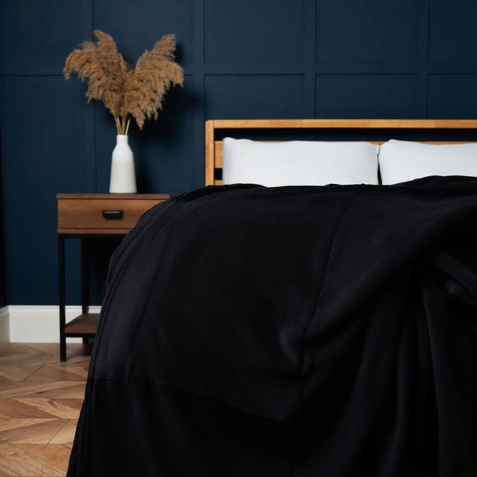 image 1 of BHS Microfleece Throw, Black