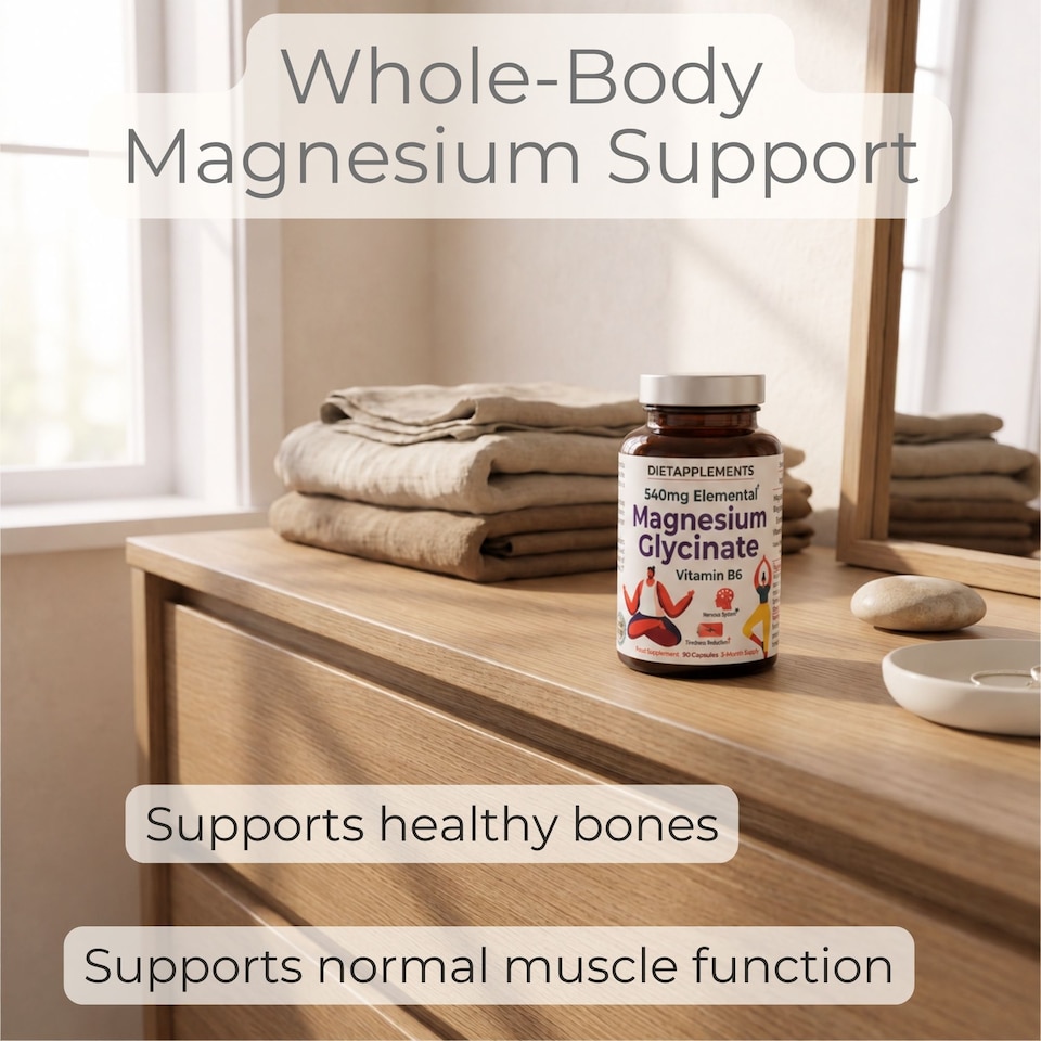 image 1 of Dietapplements Magnesium Glycinate with Vitamin B6 90 Capsules