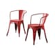 image 1 of Furniturebox 2x Colton 'Tolix' Style Red Metal Dining Chairs with Arms
