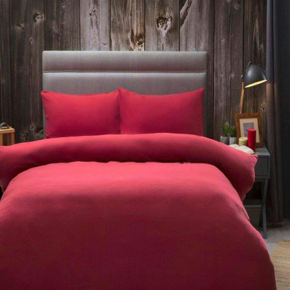 image 1 of Belledorm Brushed Cotton Duvet Cover - Red - Double