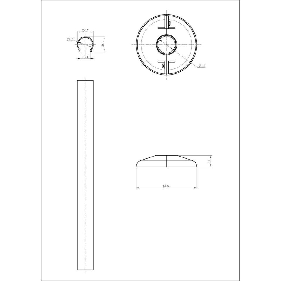 image 1 of Talus Gloss Snap On Pipe Covers - Black - 200mm