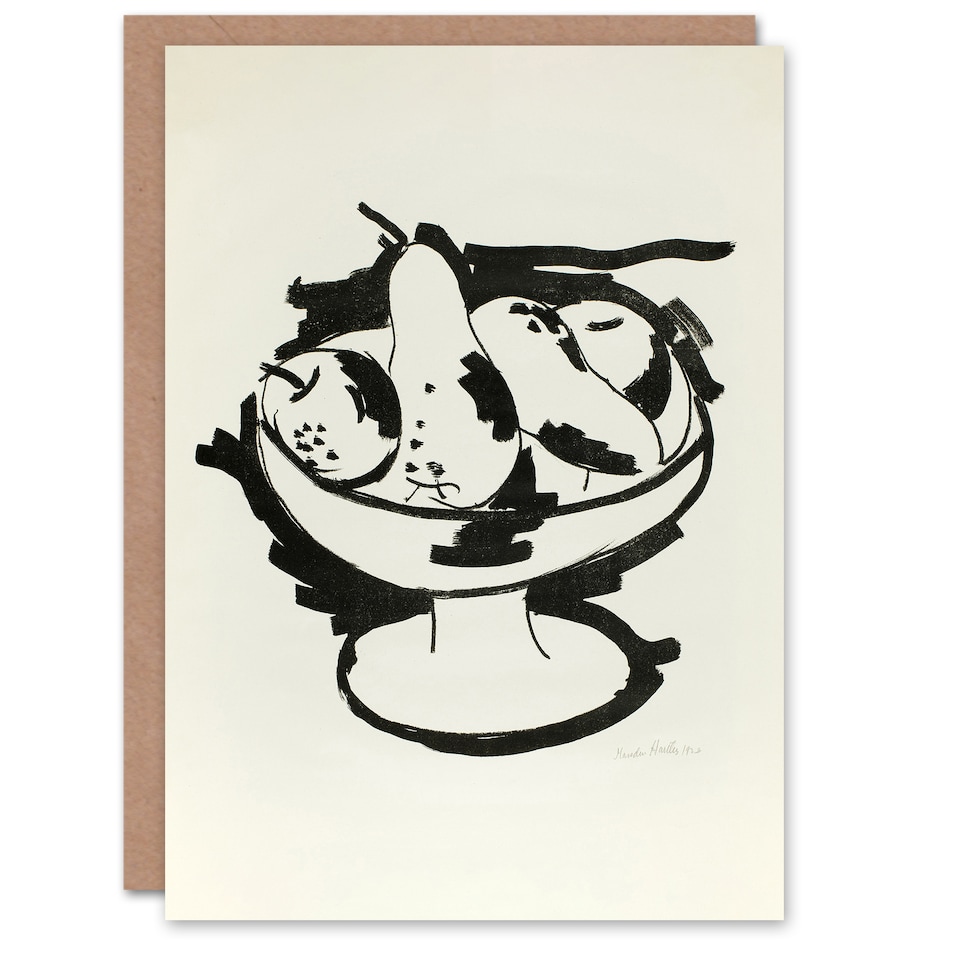 image 1 of Marsden Hartley Art Card Bowl of Fruit Still Life Sketch