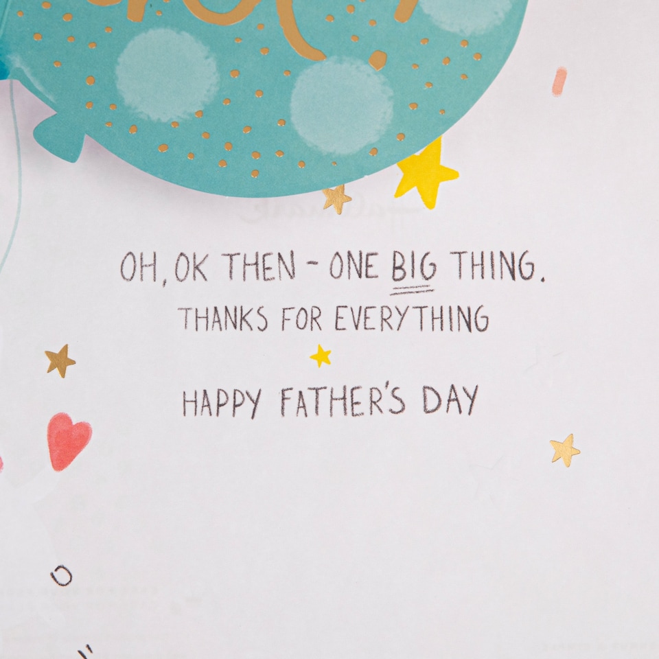 image 1 of Hallmark Father's Day Card For Dad - 3D Pop-Up Balloons And Bear
