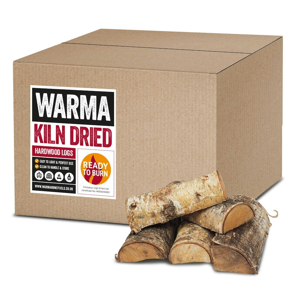 image 1 of Warma Hardwood Silver Birch Firewood Logs - 1 x 23L Box