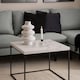 image 4 of Barossa Coffee Table with White Marble Effect Top & Black Steel Base 60cm