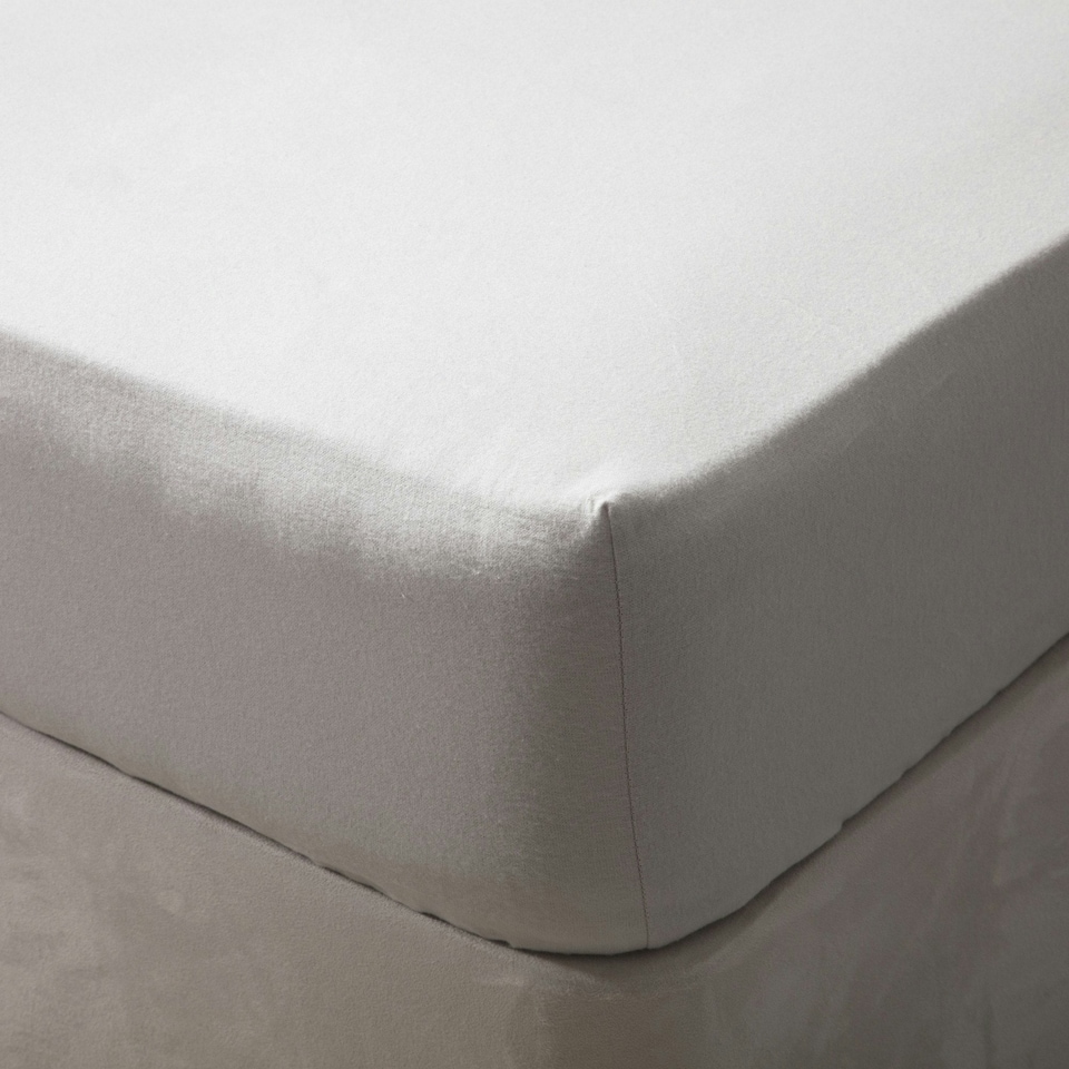 Belledorm Brushed Cotton Fitted Sheet - Grey - Kingsize