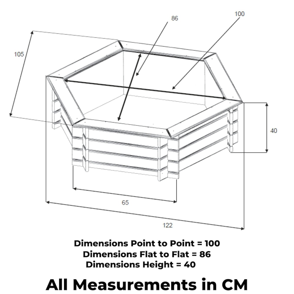 image 1 of Grey Raised Hexagon Garden Solar Pond Set - 1m Width