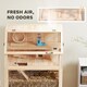 image 8 of PawHut Wooden Hamster Cage, 3 Tier Small Animal Cage with Detachable Lower Floor, Storage Shelf, Hut, Seesaw, Exercise Wheel, Ramps, Hamster Habitat for Dwarf, Gerbil, 80L x 53W x 117H cm, Natural