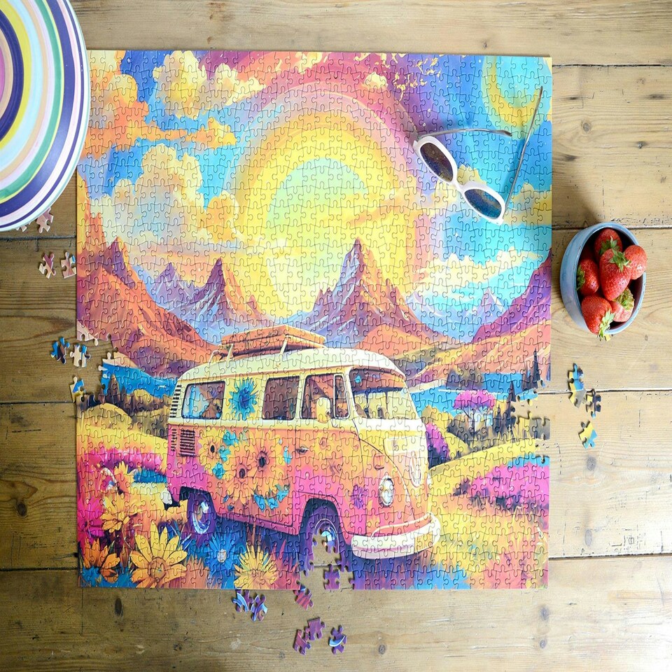 image 1 of Take a Hippy "Trip" 1000 Piece Jigsaw Puzzle