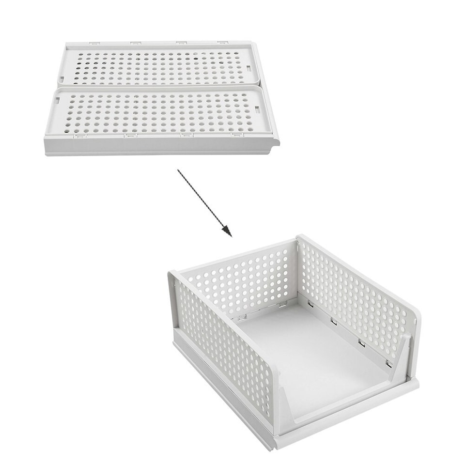 image 1 of Living and Home Foldable Plastic Storage Drawer Basket 27L - Off White