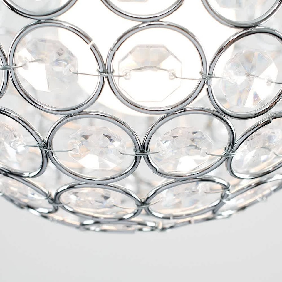 image 1 of ValueLights Ducy Pair Small Pendant Shades Chrome Clear | Silver