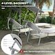 image 3 of Outsunny Folding Sun Lounger Set of 2 w/ Sunshade Adjustable Backrest Light Grey