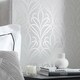 image 1 of Camden Damask Wallpaper in Soft Grey and Silver Multi