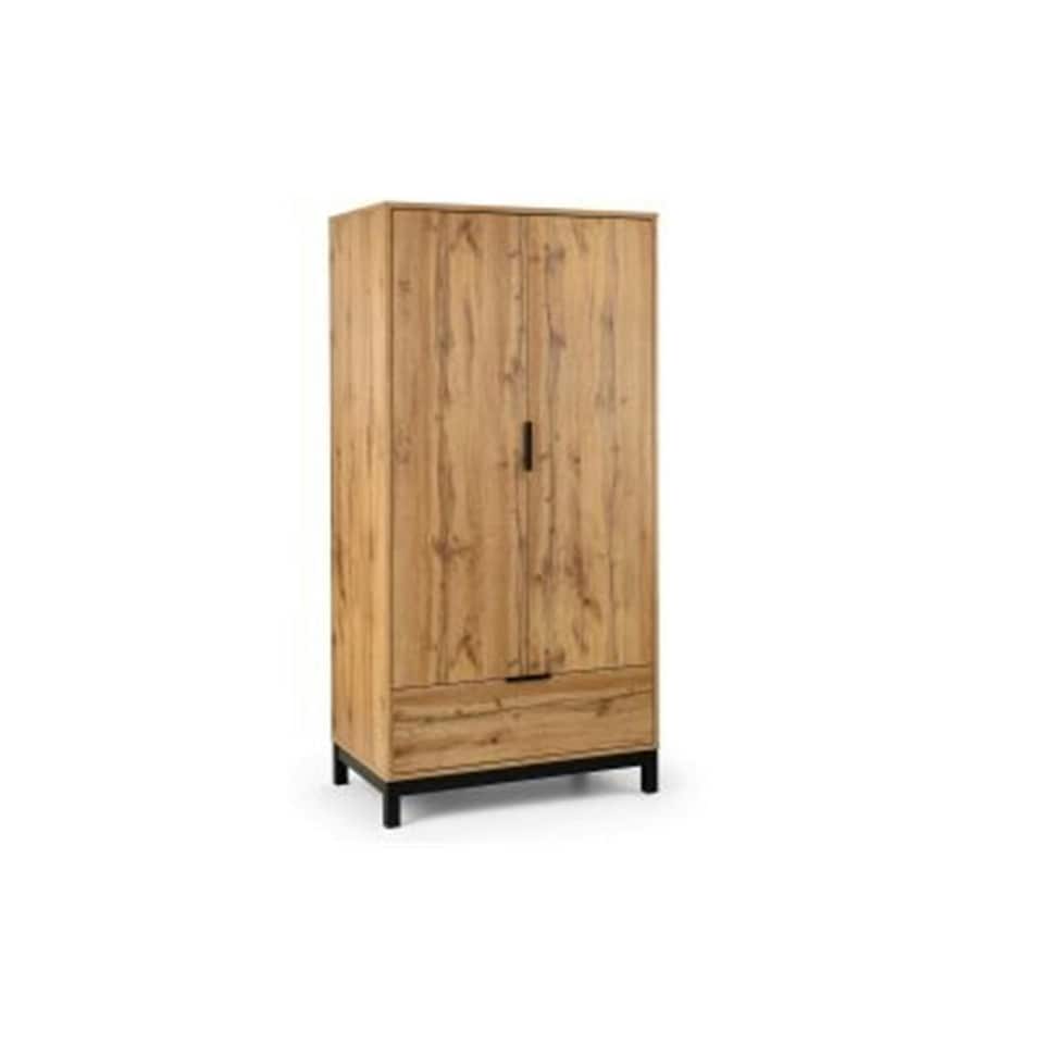 image 1 of Premier Oak-Effect 2 Door 1 Drawer Wardrobe