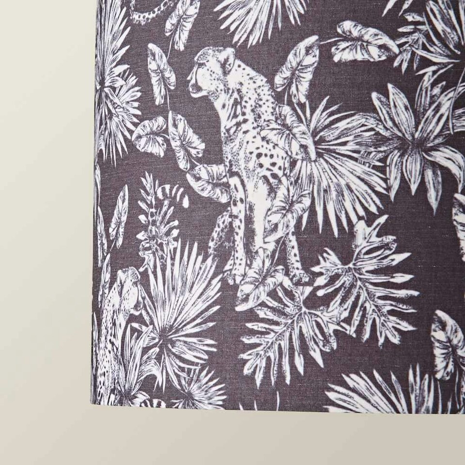 image 1 of ValueLights Ariella Black Animal Print with Gold Inner Lamp Shade Multi
