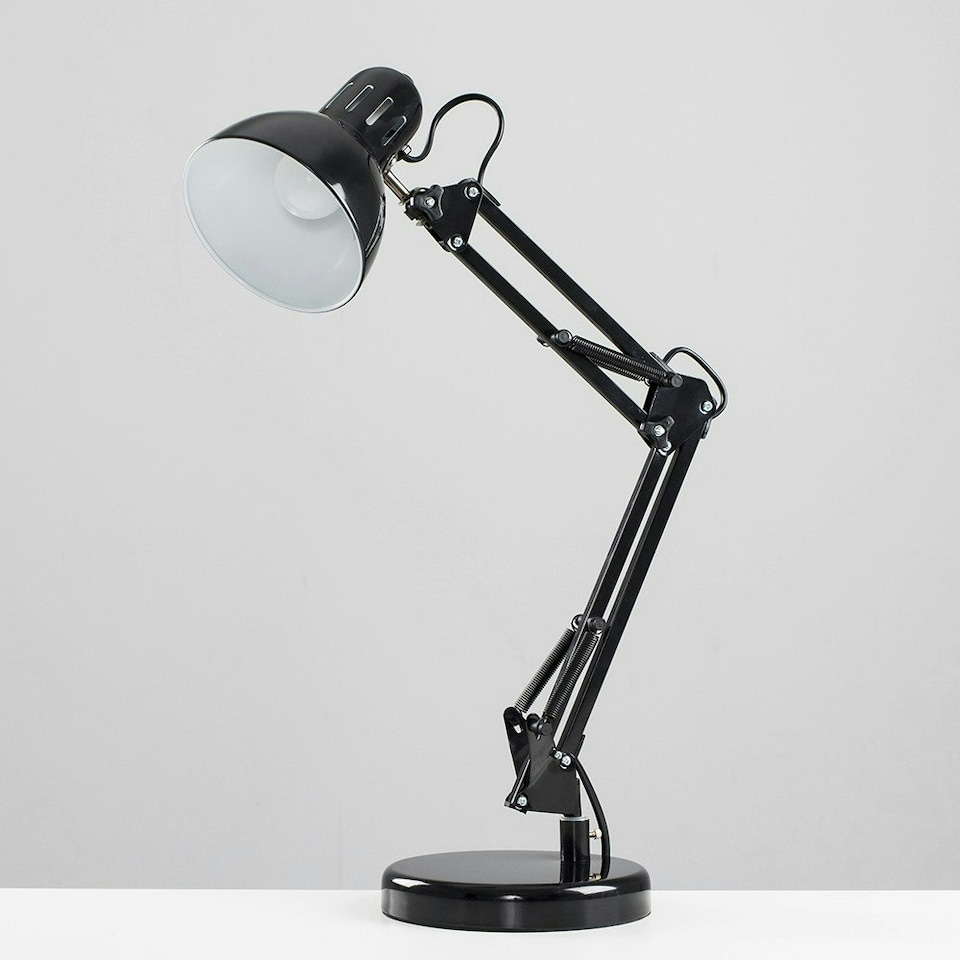 image 1 of ValueLights Monda Gloss Black Table Lamp and E14 Golfball LED 4W Warm White 3000K Bulb Black