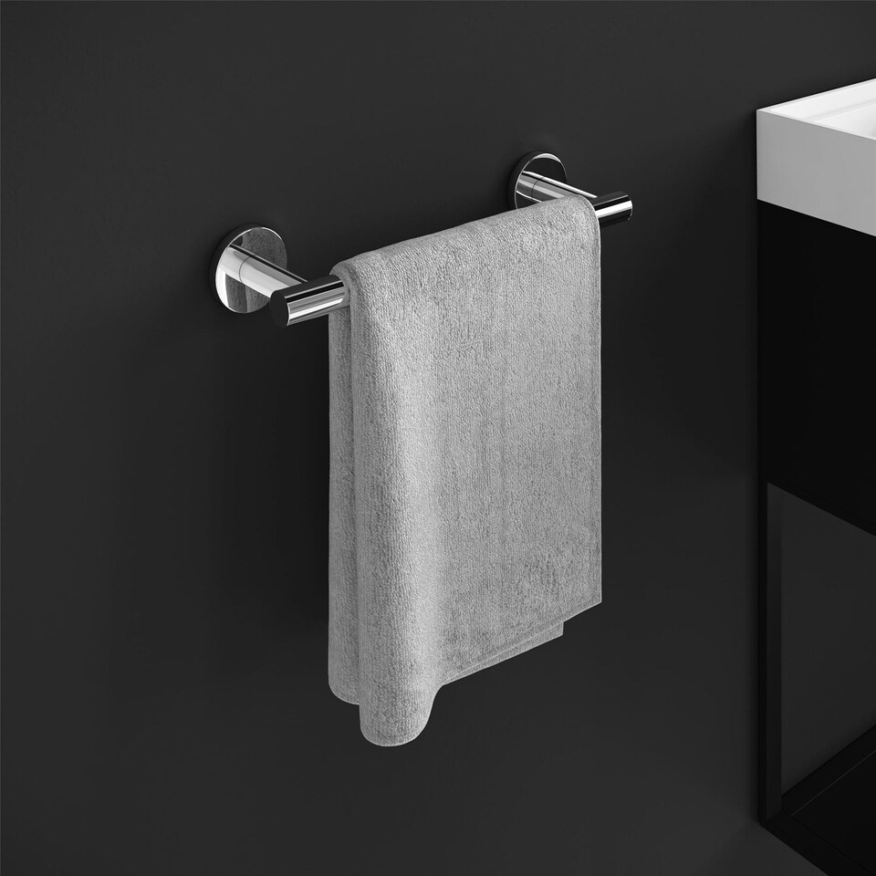 image 1 of Cosmic Wall Mounted Towel Round Rail with Chrome Finish for Bathroom 31 cm