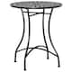 image 1 of Outsunny 60cm Mosaic Round Bistro Table Outdoor Garden Side Table Black | Black