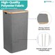image 3 of 100L Foldable Laundry Hamper with Lid, Collapsible Clothes Basket