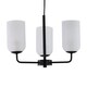 image 1 of Victoria - Black 3 Arm Ceiling Pendant with Frosted Glass Shade Black | White