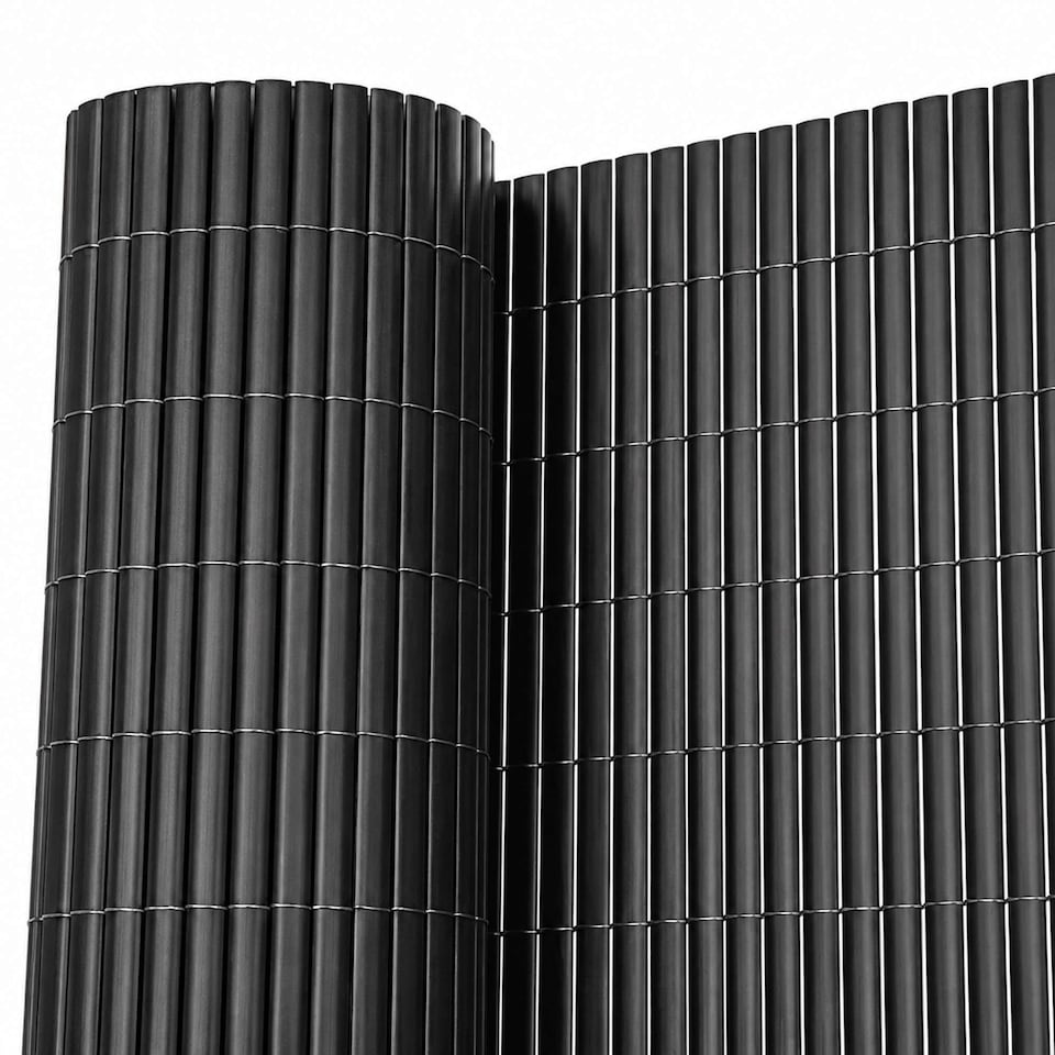 image 1 of 1m x 5m Grey PVC Outdoor Garden Fencing Privacy Screen Roll | Grey | 1