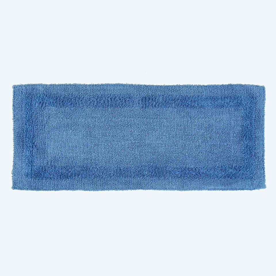 image 1 of Homescapes Luxury Reversible Bath Mat Runner - Cobalt | Blue